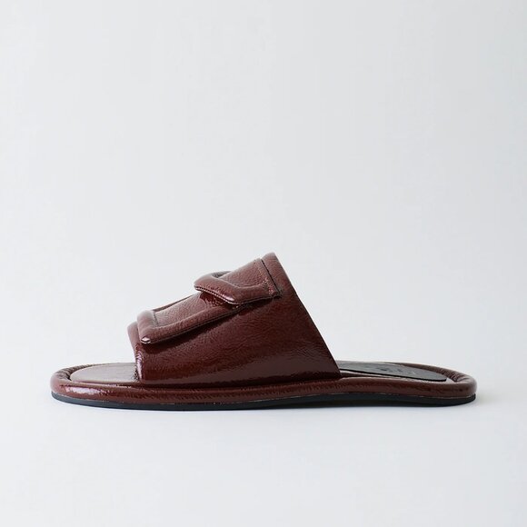 Tibi Beryen Naplack Sandal, Chocolate size 35 - Picture 6 of 8
